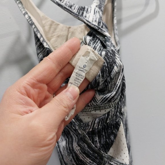 Lululemon Crossback Tank Heatwave White Black Size 2 - Picture 6 of 7